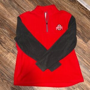 Ohio State Red and Black Quarter-Zip Pullover